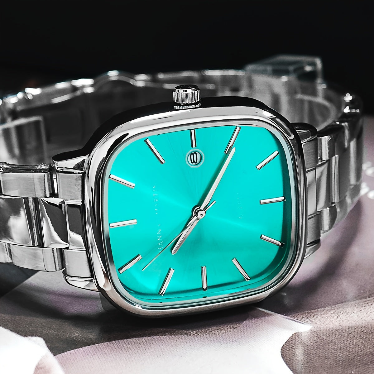 Relógio Masculino Minimalista Quadrado Calendário Aço Inoxidável H.M. - Titãs