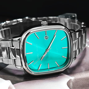 Relógio Masculino Minimalista Quadrado Calendário Aço Inoxidável H.M. - Titãs